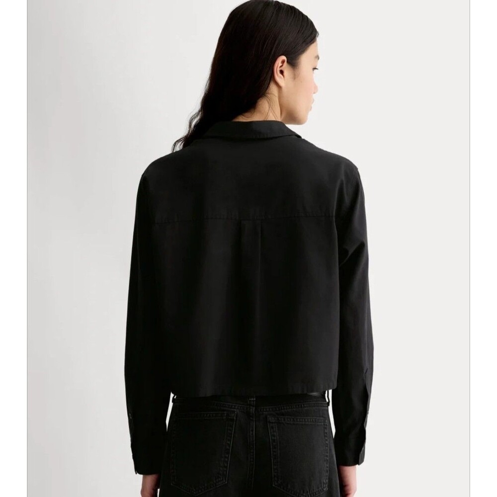 Everlane The Silky Cotton Way-Short Cropped Button Down Shirt Medium - Picture 5 of 9